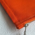 Hermes Pouch Orange Canvas with Palladium Plated Hardware #RCLR-5 - Image 5