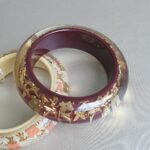 LV Bangle Resin Gold Tone Monogram Inclusion Bangle #RUUS-113