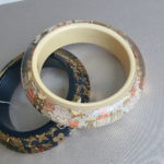 LV Bangle Resin Gold Tone Monogram Inclusion Bangle #RUUS-114