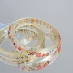 LV Beige Clear Monogram Flower Inclusion Bangle #RUUS-105