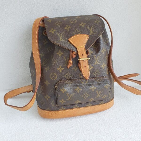 LV Ｍontsouris Vintage Backpack Brown Monogram Canvas with Leather and Gold Hardware #GULKK-1