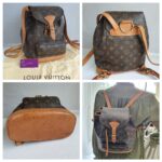 LV Ｍontsouris Vintage Backpack Brown Monogram Canvas with Leather and Gold Hardware #GULKK-1 - Image 2