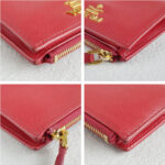 Prada Wallet Red Saffiano Leather with Gold Hardware #RCOS-7 - Image 13