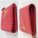 Prada Wallet Red Saffiano Leather with Gold Hardware #RCOS-7 - Image 9