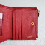 Prada Wallet Red Saffiano Leather with Gold Hardware #RCOS-7 - Image 16