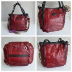 Tods G-Line Bag Dark Red Coated Canvas/Leather and Silver Hardware #RUOY-3 - Image 2