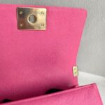 Chanel Boy 20cm Pink Grained Calfskin with Gold Hardware #GULYC-1 - Image 18