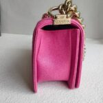 Chanel Boy 20cm Pink Grained Calfskin with Gold Hardware #GULYC-1 - Image 8