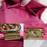 Chanel Boy 20cm Pink Grained Calfskin with Gold Hardware #GULYC-1 - Image 22