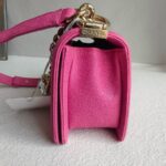 Chanel Boy 20cm Pink Grained Calfskin with Gold Hardware #GULYC-1 - Image 7