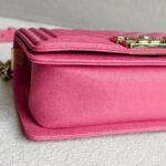 Chanel Boy 20cm Pink Grained Calfskin with Gold Hardware #GULYC-1 - Image 9