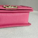 Chanel Boy 20cm Pink Grained Calfskin with Gold Hardware #GULYC-1 - Image 10