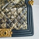 Chanel Boy Medium 25cm Black/brown Calf Leather with Gold Hardware #REOS-1 - Image 4