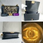 Chanel Boy Medium 25cm Black/brown Calf Leather with Gold Hardware #REOS-1 - Image 2