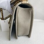 Chanel Boy Medium 28cm Grey Calf Leather with Gold Hardware #RCOS-3 - Image 7