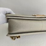 Chanel Boy Medium 28cm Grey Calf Leather with Gold Hardware #RCOS-3 - Image 9