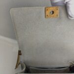 Chanel Boy Medium 28cm Grey Calf Leather with Gold Hardware #RCOS-3 - Image 17