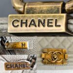 Chanel Boy Medium 28cm Grey Calf Leather with Gold Hardware #RCOS-3 - Image 21