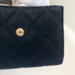 Chanel Card Holder Black Velvet with Leather and Gold Hardware #RCRR-6 - Image 16