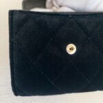 Chanel Card Holder Black Velvet with Leather and Gold Hardware #RCRR-6 - Image 15