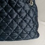 Chanel Flap Bag Navy Blue Satin with Ruthenium Hardware #RCOK-1 - Image 6