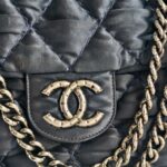 Chanel Flap Bag Navy Blue Satin with Ruthenium Hardware #RCOK-1 - Image 18