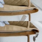 Chanel Medallion Bag Beige Grained Calfskin with Silver Hardware #RCYC-2 - Image 10