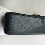 Chanel Medium Double Flap Black Grained Calfskin with Gold Hardware #RKEC-1 - Image 12