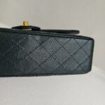 Chanel Medium Double Flap Black Grained Calfskin with Gold Hardware #RKEC-1 - Image 13