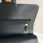Chanel Medium Double Flap Black Grained Calfskin with Gold Hardware #RKEC-1 - Image 20