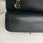 Chanel Medium Double Flap Black Grained Calfskin with Gold Hardware #RKEC-1 - Image 23