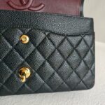 Chanel Medium Double Flap Black Grained Calfskin with Gold Hardware #RKEC-1 - Image 26