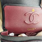 Chanel Medium Double Flap Black Grained Calfskin with Gold Hardware #RKEC-1 - Image 21