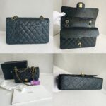 Chanel Medium Double Flap Black Grained Calfskin with Gold Hardware #RKEC-1 - Image 2