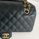 Chanel Medium Double Flap Black Grained Calfskin with Gold Hardware #RKEC-1 - Image 4