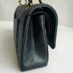 Chanel Medium Double Flap Black Grained Calfskin with Gold Hardware #RKEC-1 - Image 8