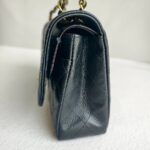 Chanel Medium Double Flap Black Grained Calfskin with Gold Hardware #RKEC-1 - Image 9