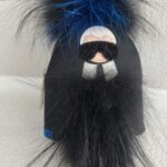 Fendi Karl Lagerfeld Mini Backpack charm Black Nylon with Fur and Silver Hardware #RLOR-4 - Image 3