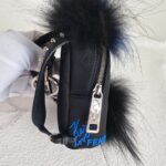 Fendi Karl Lagerfeld Mini Backpack charm Black Nylon with Fur and Silver Hardware #RLOR-4 - Image 5