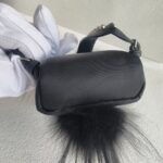 Fendi Karl Lagerfeld Mini Backpack charm Black Nylon with Fur and Silver Hardware #RLOR-4 - Image 7