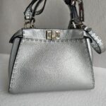 Fendi Mini Peekaboo Silver Selleria Calf Leather with Silver Hardware #RURT-6 - Image 3