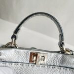 Fendi Mini Peekaboo Silver Selleria Calf Leather with Silver Hardware #RURT-6 - Image 12