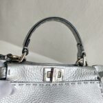 Fendi Mini Peekaboo Silver Selleria Calf Leather with Silver Hardware #RURT-6 - Image 13