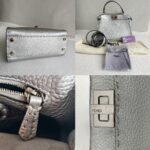 Fendi Mini Peekaboo Silver Selleria Calf Leather with Silver Hardware #RURT-6 - Image 2