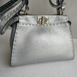 Fendi Mini Peekaboo Silver Selleria Calf Leather with Silver Hardware #RURT-6 - Image 4
