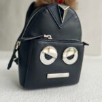 Fendi Monster Micro Backpack Charm Black Nylon/ Leather and Silver Hardware #RLOU-2 - Image 4