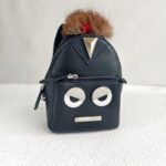 Fendi Monster Micro Backpack Charm Black Nylon/ Leather and Silver Hardware #RLOU-2 - Image 2