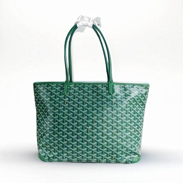 Goyard Artois MM Zipper Shopper Green Goyardine Canvas/Leather and Silver Hardware #RUST-2