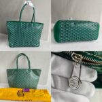 Goyard Artois MM Zipper Shopper Green Goyardine Canvas/Leather and Silver Hardware #RUST-2 - Image 2