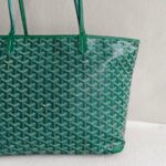 Goyard Artois MM Zipper Shopper Green Goyardine Canvas/Leather and Silver Hardware #RUST-2 - Image 4